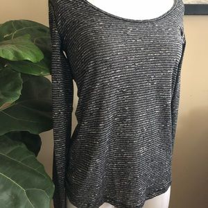 Gray/Black NWOT longsleeve onzie top, S open back